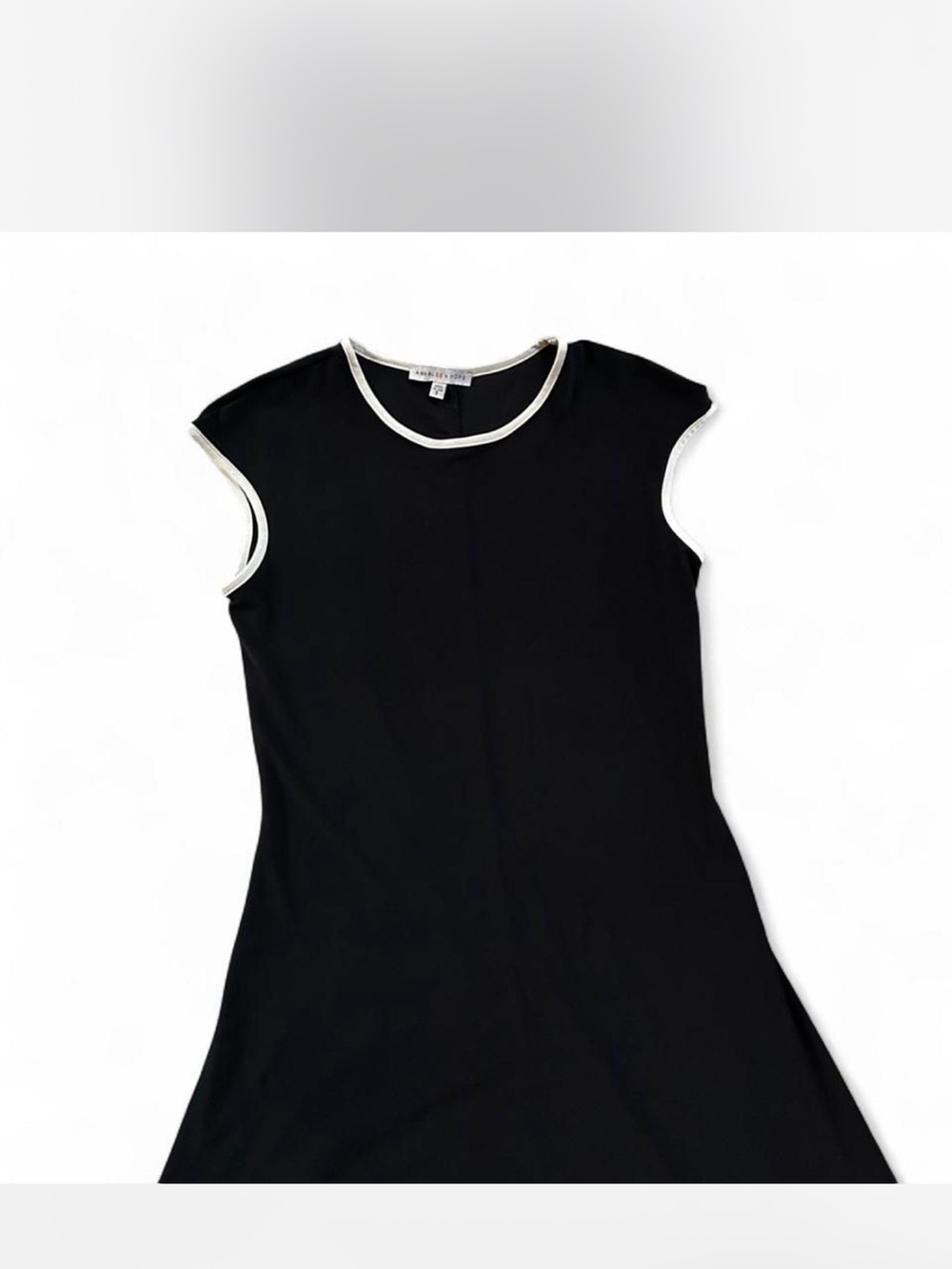 Classic Black Cap-Sleeve Top with Contrast Trim